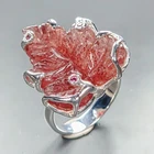 Jewelry  Natural Strawberry Quartz Ring 925 Sterling Silver Size 8.5 /R456863