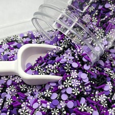 FAKE Purple and Black Peppermint Polymer Clay Sprinkle Mix NOT EDIBLE D6-27
