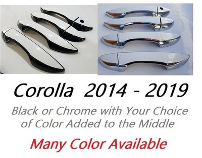 Custom Black OR Chrome Door Handle Overlays 2014-2019 Toyota Corolla U PICK CLR