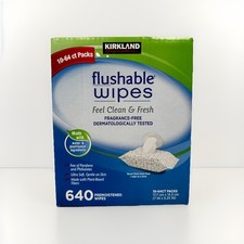 Kirkland Flushable Wipes 640 Count, 10-Pack, 64 Wipes Each