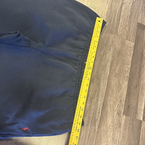 VTG POLO RALPH LAUREN NAVY BLUE BAGGY SWEAT SWEATPANTS PANTS CUFFED SZ XL (34) - Picture 7 of 7