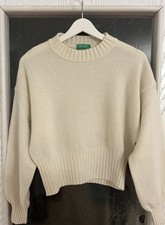 United Colours Of Benetton Damen Kurzer Rollkragenpullover Cashmere Wolle Gr.S-M