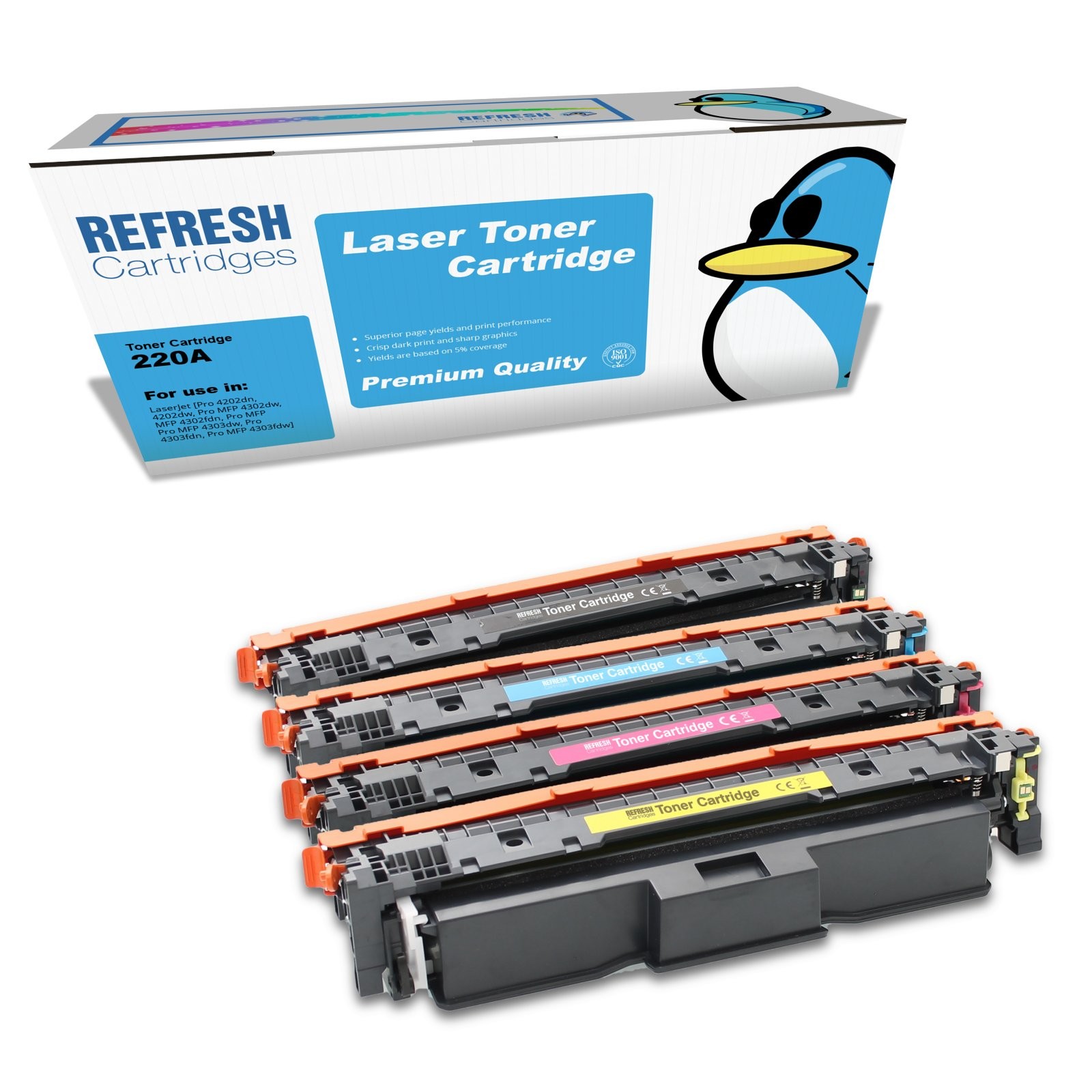 Refresh Cartridges Replacement Value Pack 220A Toner Compatible With HP Printers