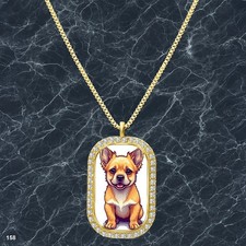 New Cute Dog Puppy Pendant Necklace Graphic Design Delicate Gold Tone Fine