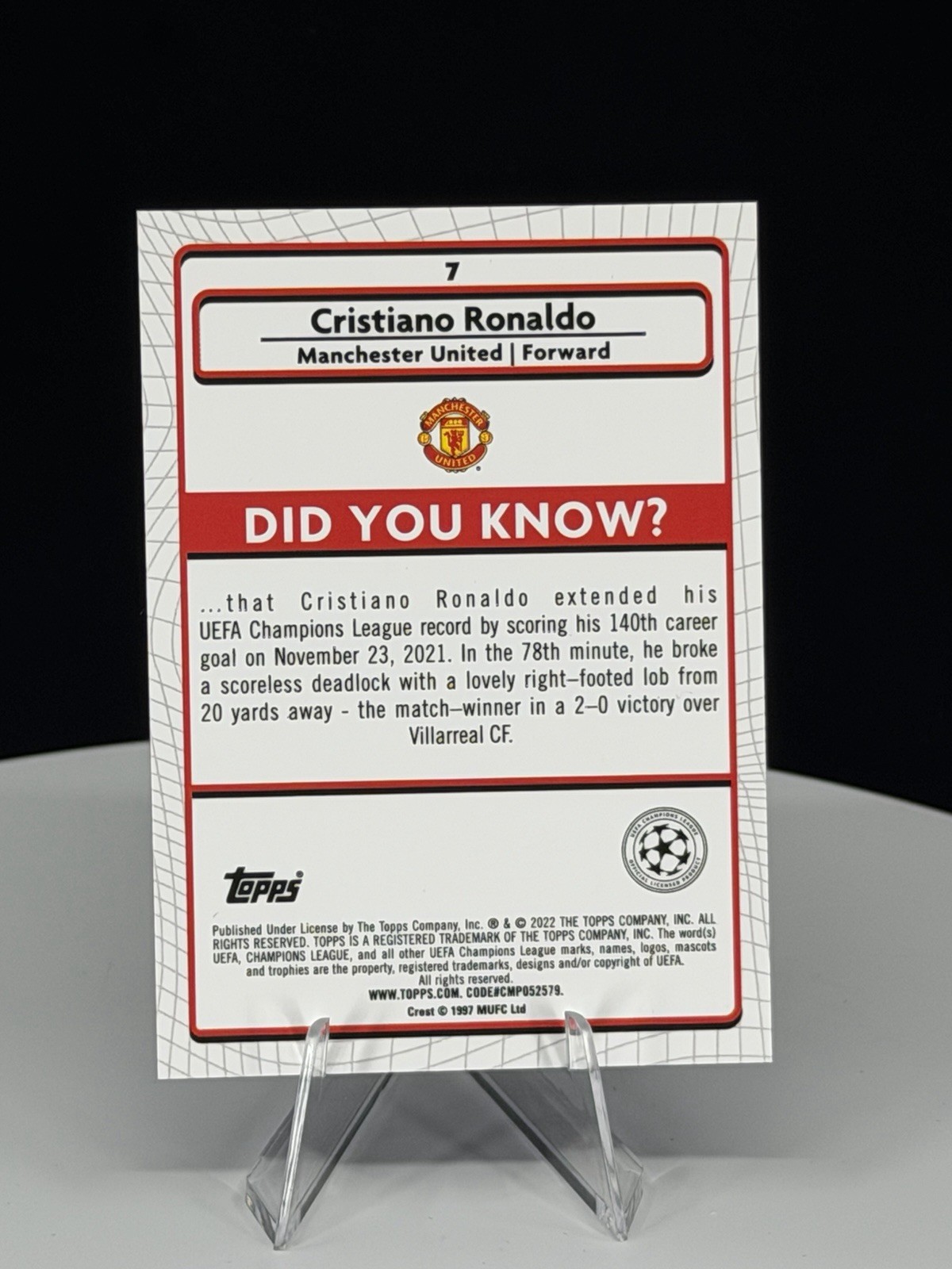 2022 Topps Chrome Merlin UEFA Cristiano Ronaldo #7 Manchester United view 2
