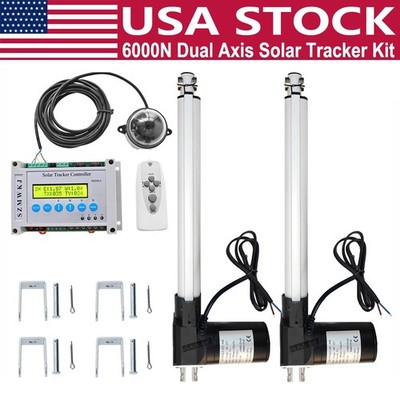 6000N 2X12'' Linear Actuators&Controller DIY Dual Axis Solar Tracker Sun Tracking