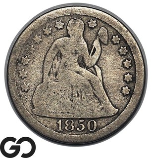 1850 Seated Liberty Dime