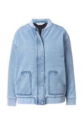 Studio Untold Damen große Größen Jeans Bomberjacke Steppfutter