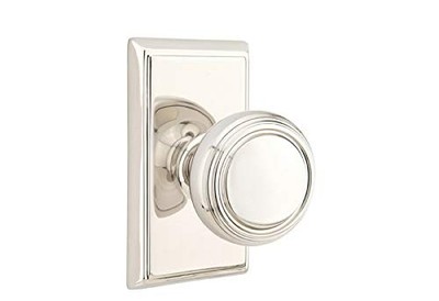 Emtek 8121NWUS14 Passage, Rectangular Rosette, Norwich Knob, Polished Nickel