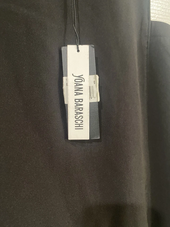 Vestido Yoana Baraschi Negro Sin Mangas Elástico Cóctel Diseñador Lujo Pequeño Foto 2 de 4