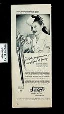 1946 Scripto Pencil Eastern Air Lines Pen Flight Pros Vintage Print Ad 25695