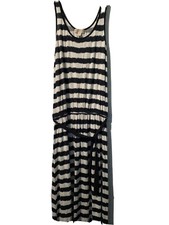 Michael Kors Blue Stripe Sleeveless Maxi Summer Dress Women Size M