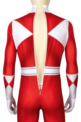 MMPR Red Ranger Suit Costume Cosplay Jumpsuit - Picture 11 of 17