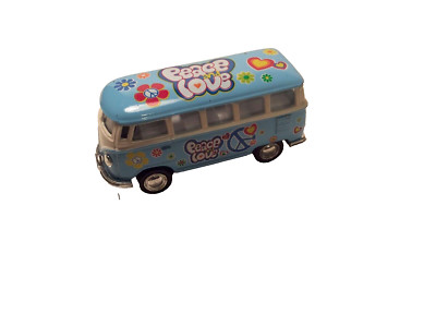 1Kinsmart 962 Blue Volkswagen Classical Bus Peace