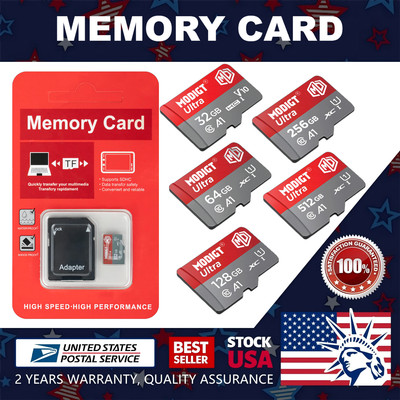 Micro SD Card 64GB 128GB 256GB Class 10 SDHC & SDXC Phone Memory & Free Adapter