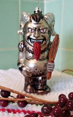 ACCOUTREMENTS KRAMPUS CHRISTMAS ORNAMENT, Halloween, Hand Blown Glass, Discontinued Design