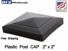  Plastic FENCE POST CAP.  cap. 2 x 2 inches, BLACK color.  weather resistant
