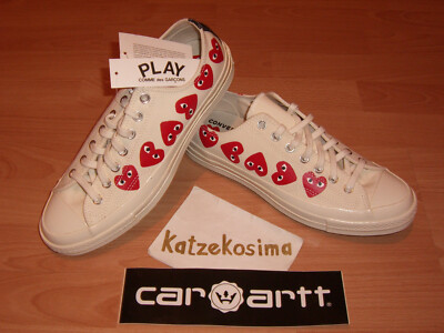 New CONVERSE Comme Des Garcons CDG PLAY ''Chuck 70s'' off white 44 US 10 Carhartt