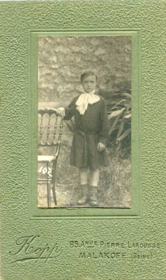 PHOTO OF A HANDSOME BOY IN GLUED DRESS CARDBOARD FANCY STUDIO Kopp MALAKOFF