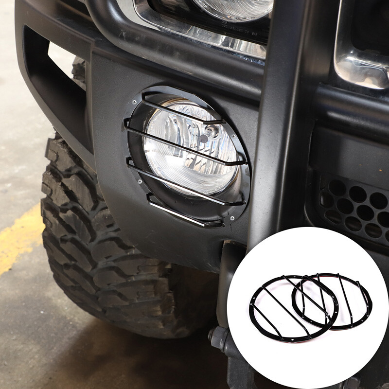 Fit For Hum&mer H3 2005-2009 Steel Front Fog Light Lamp Cover Guard Protect Trim