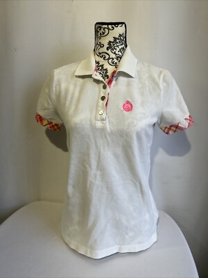 Lauren Ralph Lauren Active Women s Polo Shirt Golf White Pink  Size Small