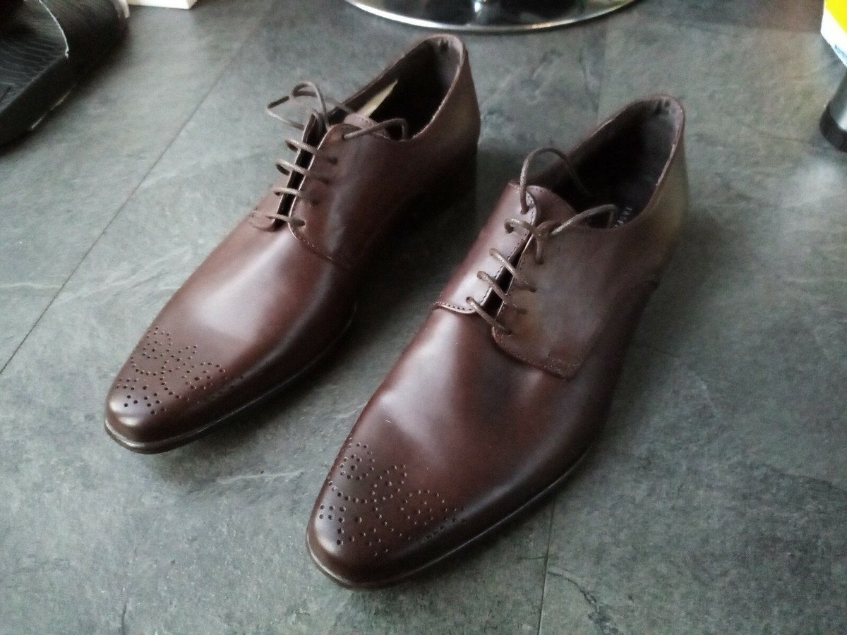 Mens Jasper Conran Brown Leather Formal Smart Office Business Wedding Prom  Shoes