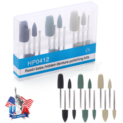 Dental SILICONE Polishers Polishing Burs HP Base Hidden Denture Polishing Kit US