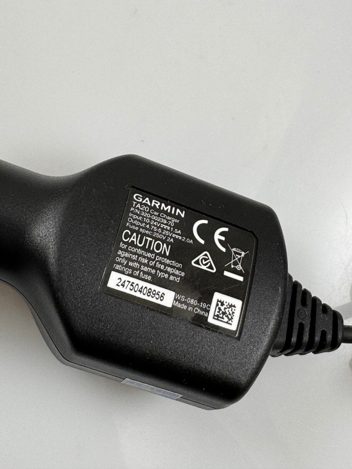 Original Garmin TA20 Car Charger/power cable Built in traffic receiver antenna eBay