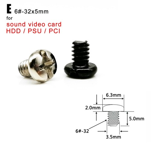 50pcs Computer PC Case HDD SSD Phillips Flat Round Head Repair Mount Screw Bolt - Picture 6 of 19