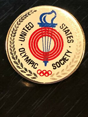 Collectible Vintage Olympic US Society Torch Metal Pinback Lapel Pin Hat Pin 
