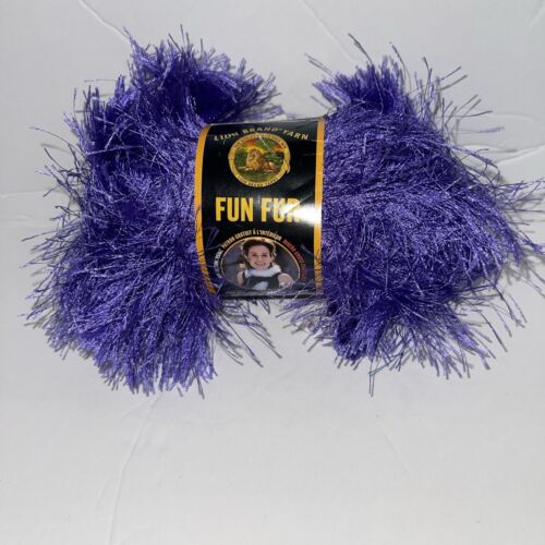 Fil de cils en fourrure amusante marque lion 1 écheveau couleur #191 violet 50 grammes neuf - Photo 1 sur 4