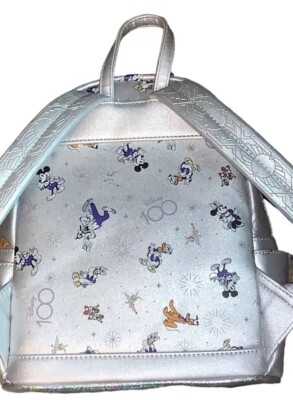 Loungefly Disney 100th Anniversary Mickey Mini Backpack Metallic Silver New NWT Loungefly Disney 100th Anniversary Silver Mickey  main image 4
