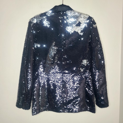 INC International Concepts Black/Gray Flip Sequined Blazer Men's Slim Fit Sz S - Picture 5 of 6