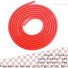 Red 3 Meters Air Silicone Tube Hose Pipe High Temp Vacuum Engine Dress up 4MM