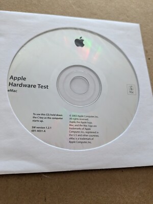Apple Hardware Test CD for eMac SW Version 1.2.1 691-4031-A  NEW UNUSED