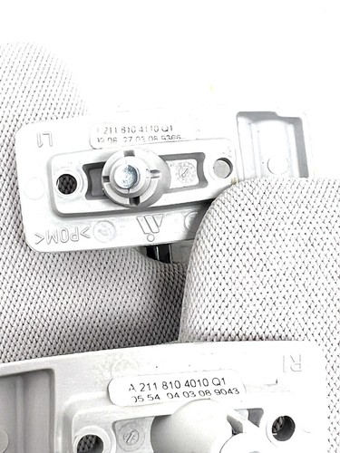 Sun Visor Set 2003-2009 Mercedes E320 E350 E500 E550 E55 E63 AMG Light Gray - Picture 10 of 10
