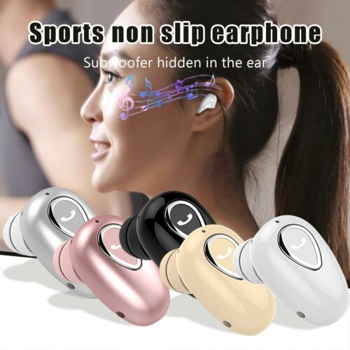 Mini écouteur de sport sans fil Bluetooth stéréo basse écouteur intra-auriculaire avec microphone - Photo 1 sur 27