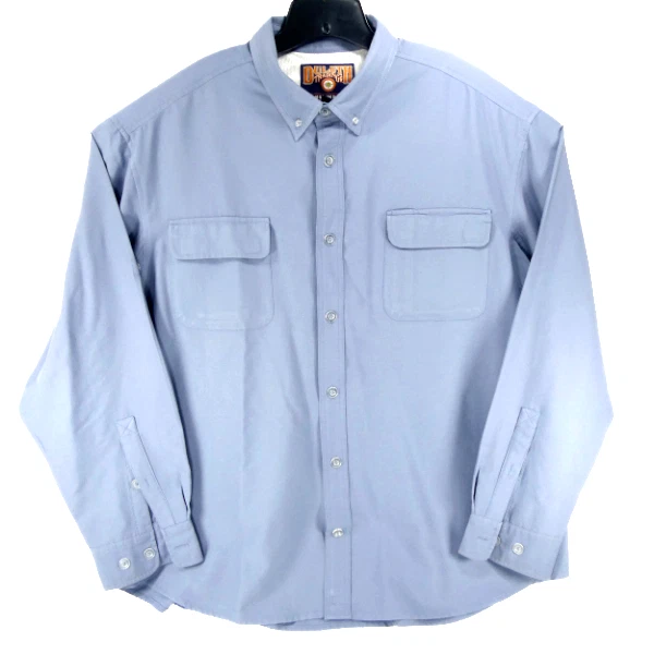 Duluth Trading Men's Blue Gray 2XL Fishing Shirt Vented Sport Nylon Roll Tab