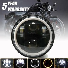 5.75 Led Motorcycle Black Headlight Motor Projector Drl Head Lamp For Sportster