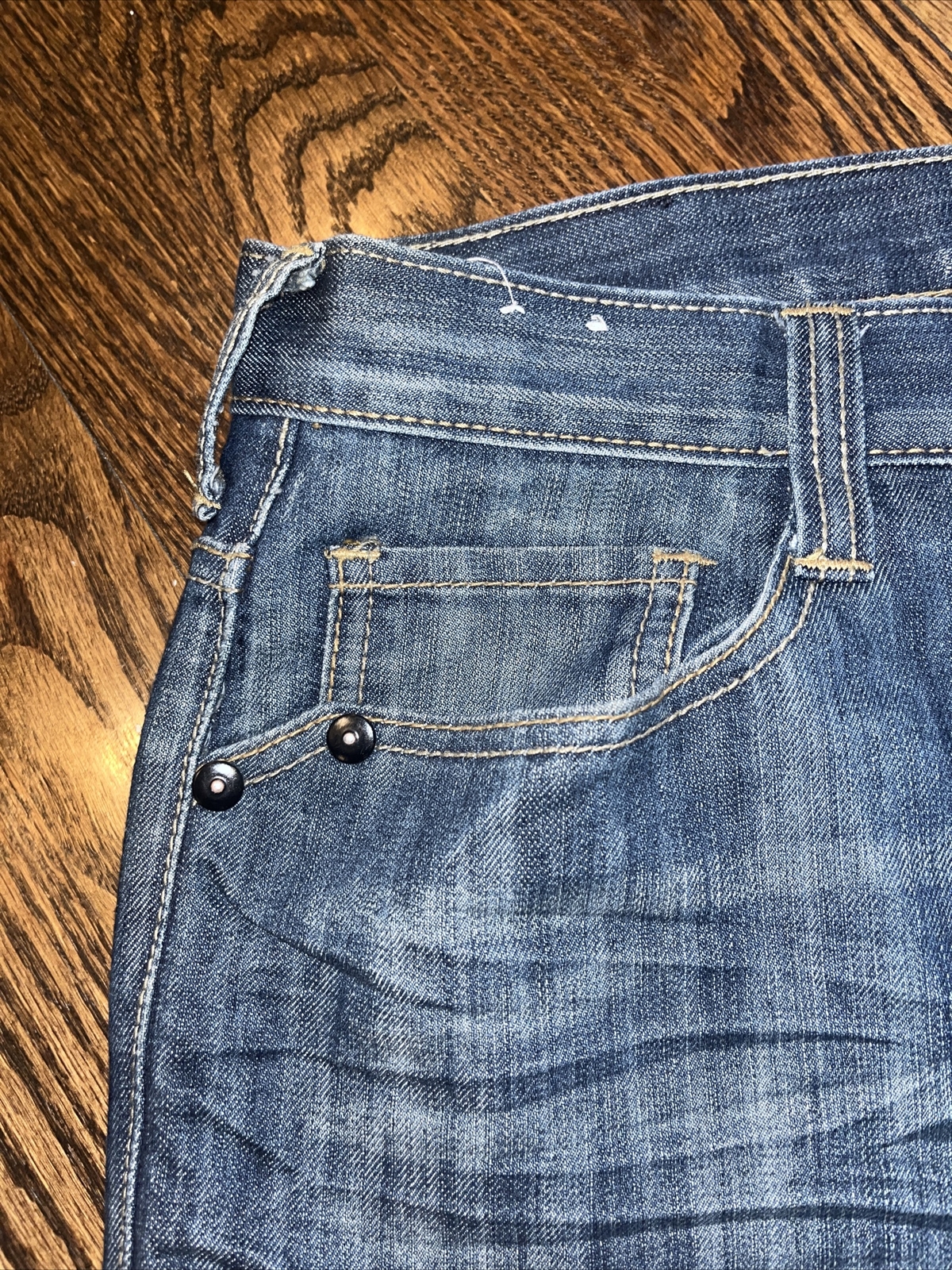 White Tag Premium Denim Jeans Straight Studded Back Pockets Mens 40 X 33 - View 6