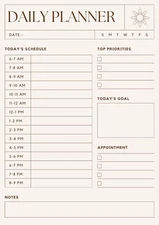 Printable Daily Planner - Digital Download - Stay Organized time table