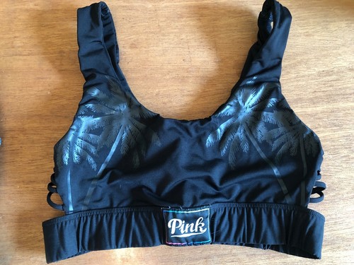 Lotto di 2 reggiseni sportivi sfoderati Victoria Secret Pinka Ultimate ~ nero e grigio ~ M ~ usati in ottime condizioni - Foto 4 di 6