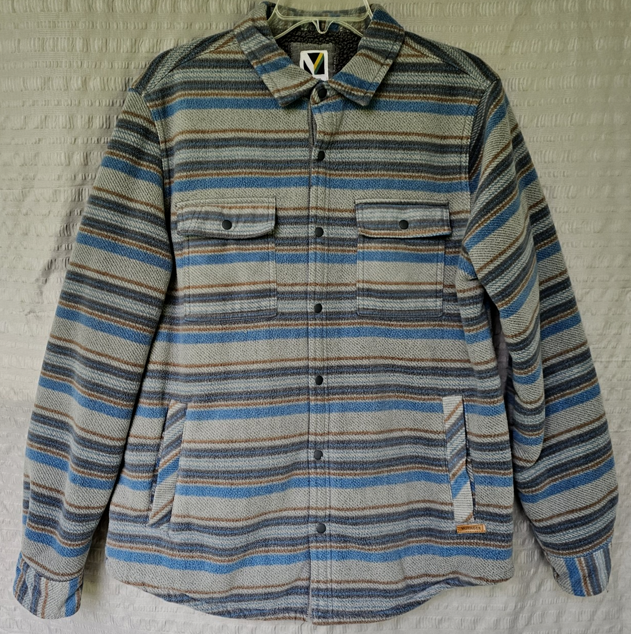Voyager Flannel Shirt Men M Fleece Lined Plaid Sherpa Style Jacket Warm Winter-image