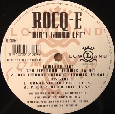 Rocq-e Harrell Aint Gonna Let Vinyl Single 12inch Lowland Records