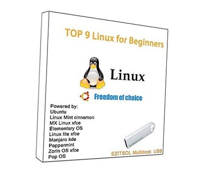 32GB 9-in-1 Linux bootable USB for Ubuntu,Linux Mint,Mx Linux,Zorin OS,Linux 