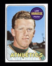 1969 Topps #23 LEW KRAUSSE - OAKLAND ATHLETICS - Vintage Baseball Card