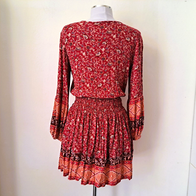 american eagle boho dress AE Sunchaser Smocked Maxi Dress Women's Ice Blue S