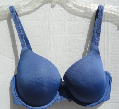 Maidenform Push Up Bra Size 36C Blue Bra Underwire Adjustable Strap 2 Ways