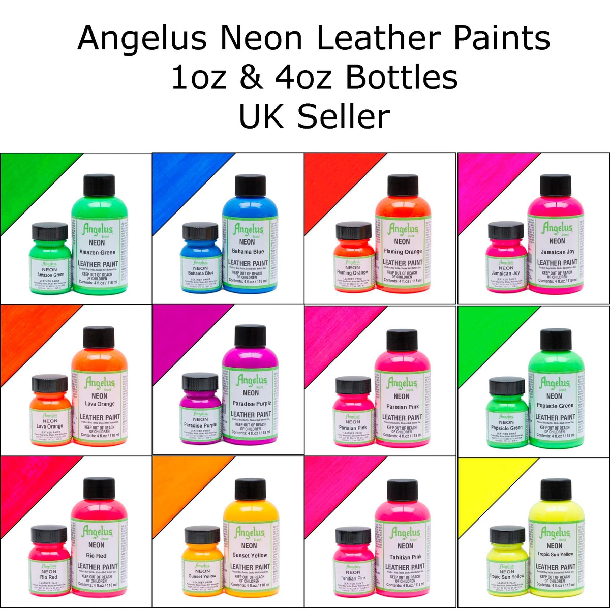 Angelus Neon-1 oz Leather Paint, 1 Fl Oz (Pack of 1), Tahitian Pink