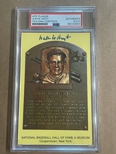 Waite Hoyt HOF Signed Plaque Postcard PSA/DNA